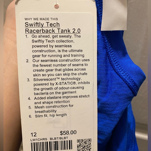 NWT Beaming Blue - Swiftly Tech Racerback Tank 2.0 - Picture 3 of 3